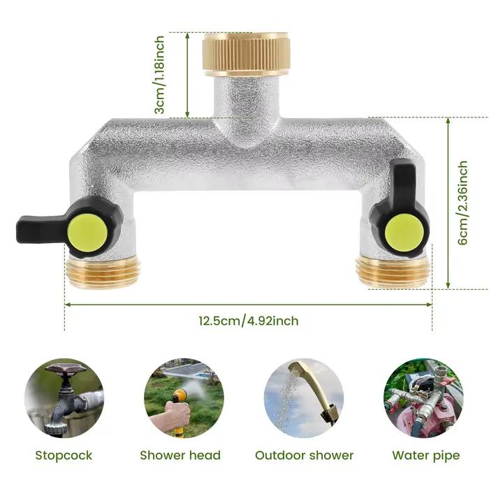 Distributeur d'eau du robinet 2/3/4 voies, séparateur de tuyau d'arrosage en laiton robuste, distrib