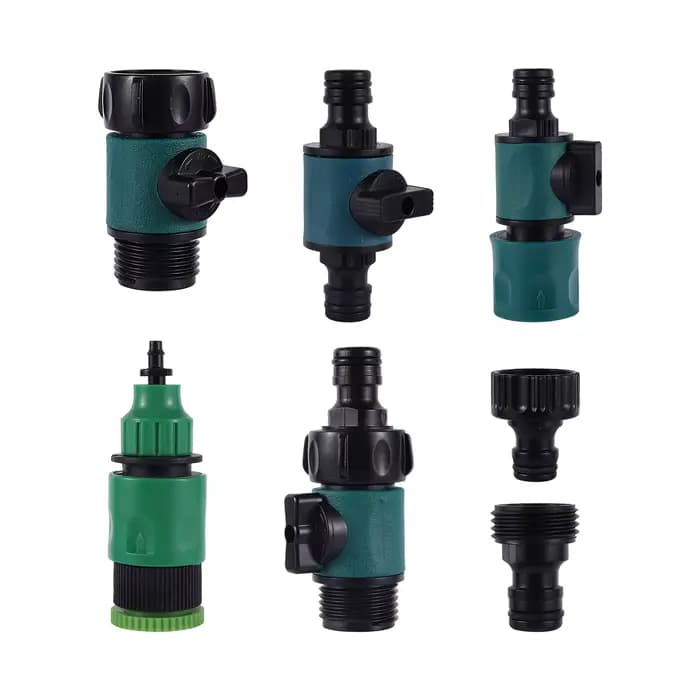 Valve filetée 3/4 "avec raccord de mamelon de 16mm, Valve d'arrêt de tuyau d'arrosage, adaptateur de