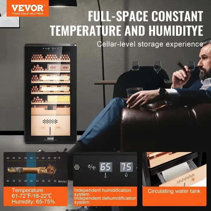 VEVOR – humidificateur électrique pour cigares, 82l, armoire avec refroidissement, chauffage et cont