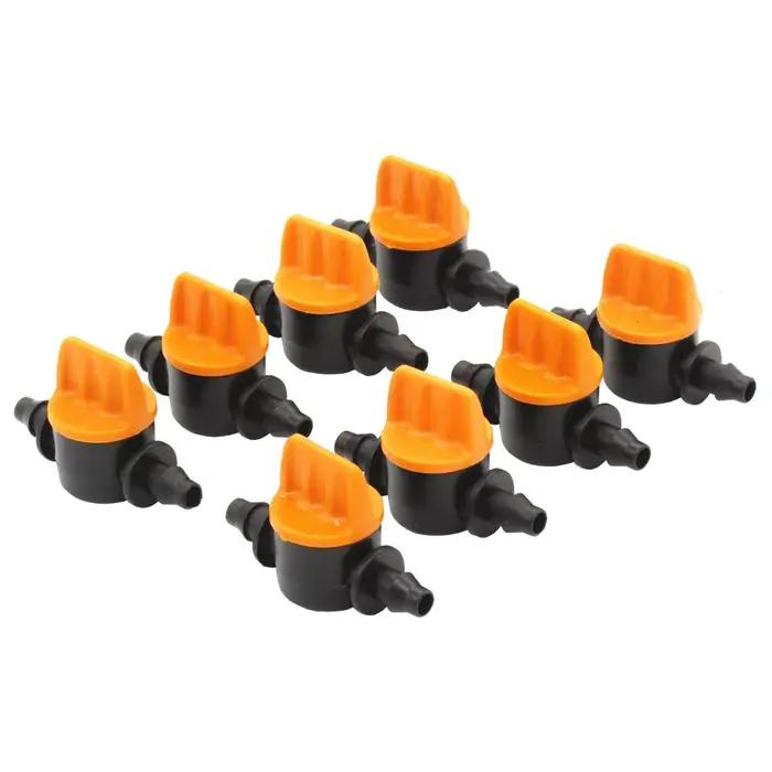 20 pièces tuyau en Pvc à travers la vanne d'irrigation Double barbe Mini vanne d'irrigation goutte à