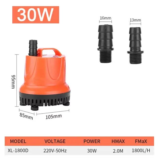 Pompe Submersible à Aspiration Basse 220V 30 à 110W 1800 à 4500L H Ultra Silencieuse pour Aquarium C