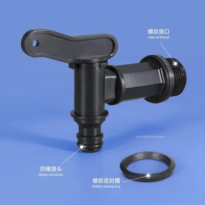 Robinet IBC 3/4 pouces, valve de tonneau s60, couvercle de transfert central, tour 6 minutes, robine