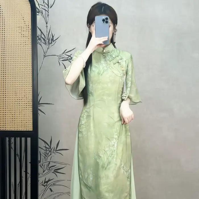 Cheongsam nouvelle robe rétro chinoise été 2025