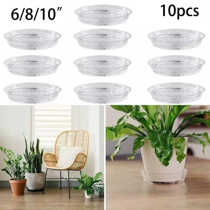 Soucoupe pour plantes de jardin, plateau d'égouttement transparent en plastique, Pot de fleur rond, 