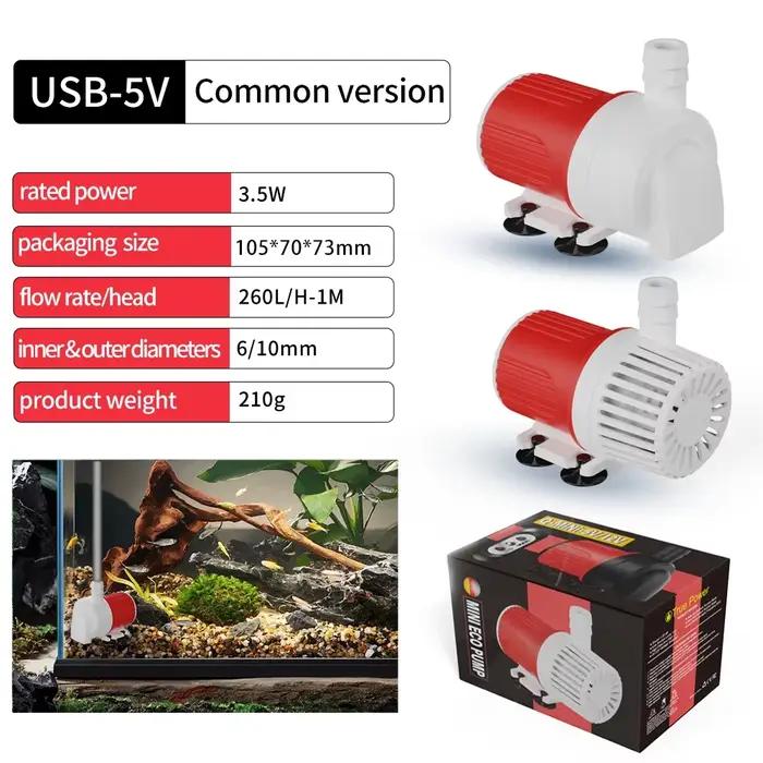 Mini pompe à eau silencieuse SubSN DC, débit mis à jour, 450L, H, aquarium