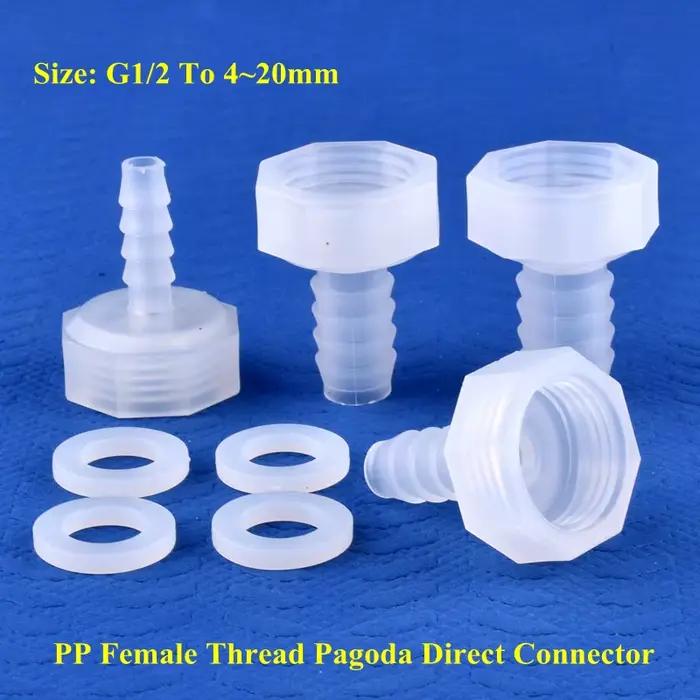 5 ~ 200 pièces G1/2 filetage femelle à 4 ~ 20mm PP connecteur Direct Micro Irrigation jardin pagode 