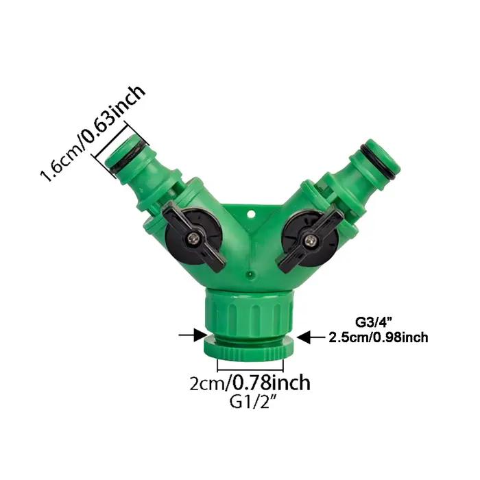Séparateur d'eau pour tuyau de robinet à 2 voies, filetage 1/2 3/4, robinet de jardin, raccords d'ar