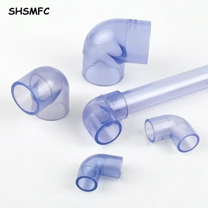 Connecteur en PVC bleu Transparent, 16 20 25 32 40 50mm, Joints coudés UPVC pour Aquarium, réservoir