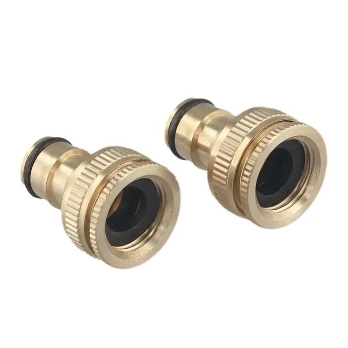 Adaptateur de raccord de robinet de jardin, connecteur de tuyau universel en laiton doré, adaptateur