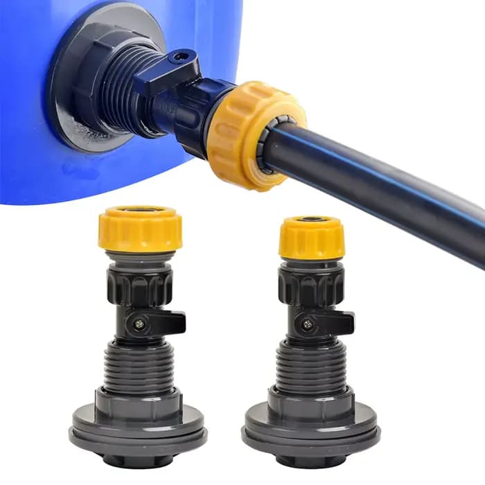 Kit de robinet de baril de pluie en PVC durable de 3/4", avec connecteur de tuyau de 1/2" 3/4", join