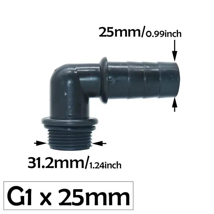 Connecteur de tuyau coudé à filetage mâle 1 "1.2" 1.5 "2", coude 25mm/32mm 38mm 50mm 90 degrés, coup