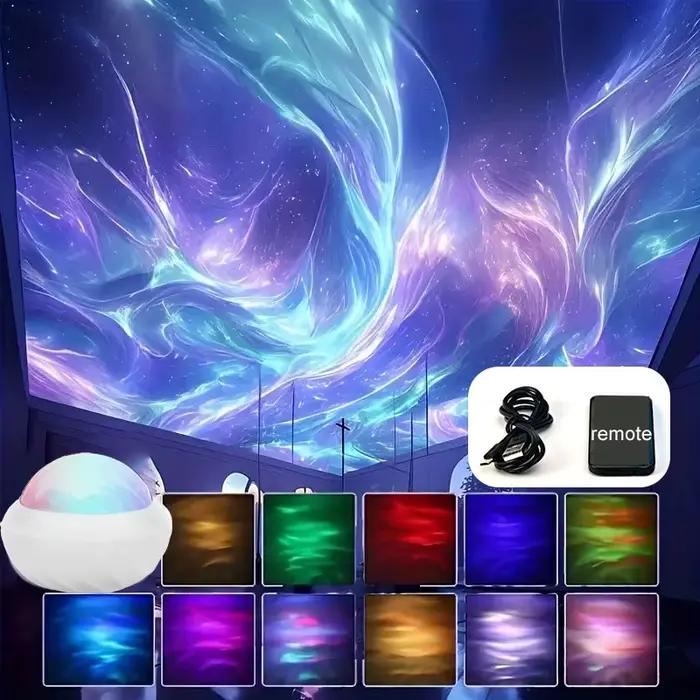 Projecteur de lumière du nord RGB atmosphère veilleuses télécommande USB Aurora lampe de Projection 