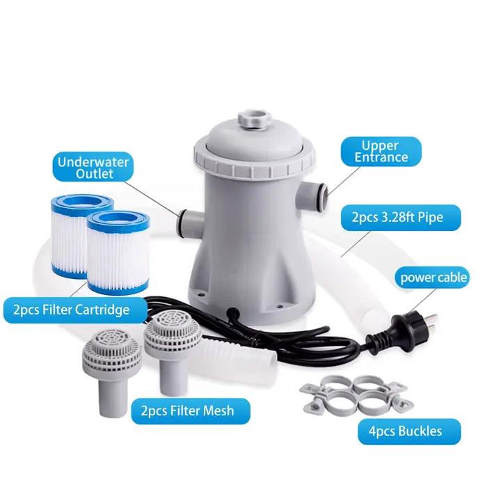 Pompe à eau électrique avec 2 cartouches filtrantes pour piscine hors sol, 330 GPH