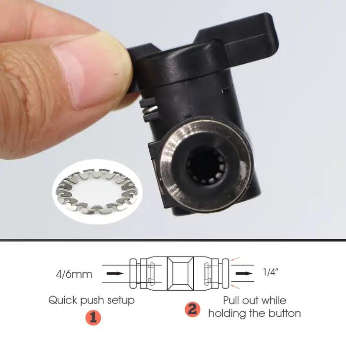 Raccords de Tubes en OD-6MM PE PU, Adaptateur de Couplage de Tuyau à Poussée Rapide de Jardin 5 Voie