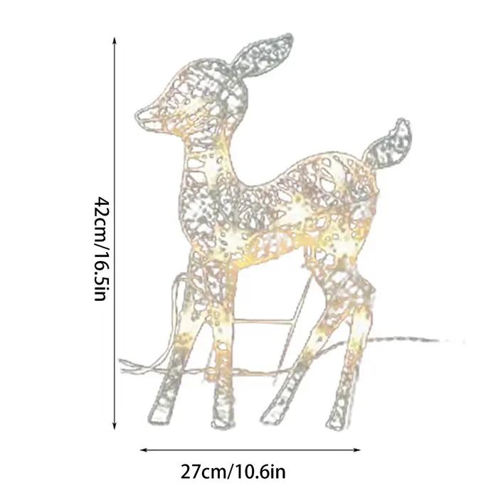 Lumières de pelouse de cerf blanc debout éclairées résistantes aux intempéries, décoration de Noël d