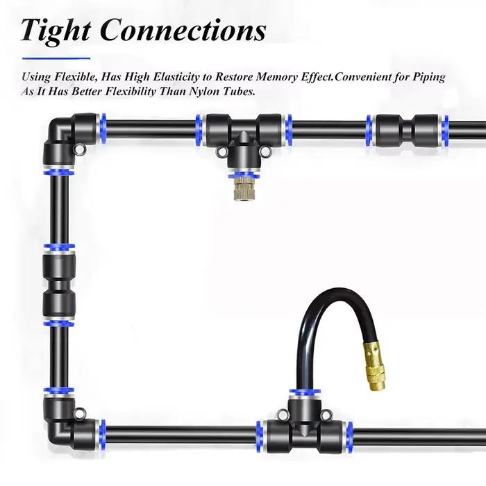 Tuyau PE 5M/10M/20M, 6mm 8mm, pour système de refroidissement par brumisation, pour l'extérieur, l'a