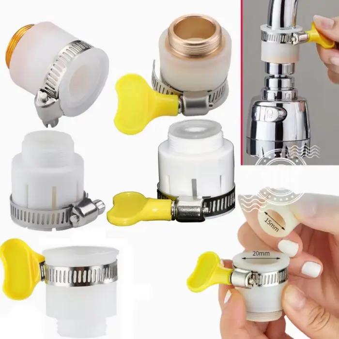 Adaptateur de robinet de jardin à Joint universel, convertisseur 1/2 ''avec pince, extension de barb