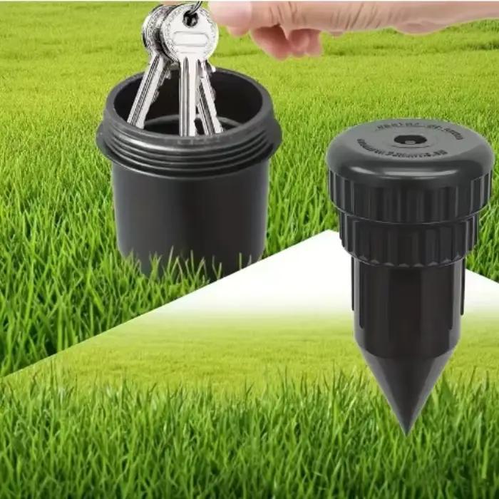 Cache-clé de jardin, arrosoir souterrain réaliste, coffre-fort, aucune batterie nécessaire, plastiqu
