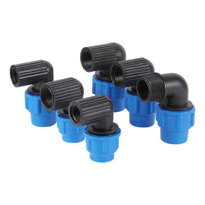 Connecteur rapide de tuyau PE 20/25/32mm, coude réduisant le Joint de tuyau d'eau, filetage femelle 