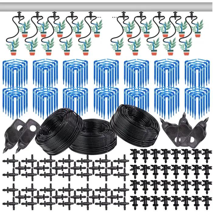 MUCIAKIE 10-100M Kit d'irrigation goutte à goutte pour serre 4 voies 3/5mm goutte à goutte flèche ém