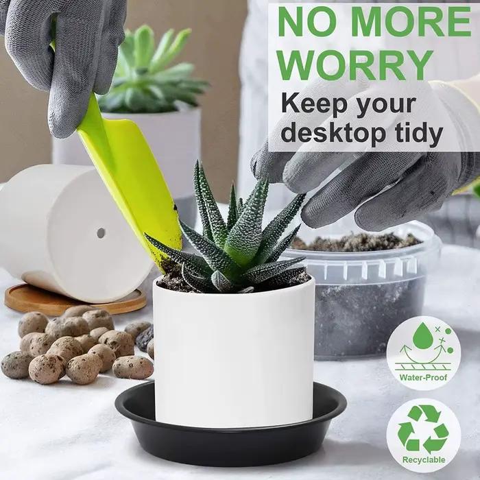 Soucoupe pour plantes, 3 pièces, plateaux d'égouttement de 4/6/7/8/10 pouces, plateaux en plastique,
