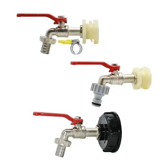 Adaptateur de robinet de réservoir IBC, filetage S60X6, tuyau d'arrosage de 15mm, robinet à connexio