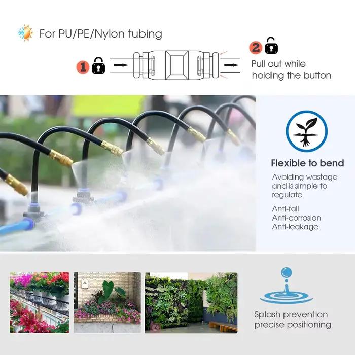 360 °   Système d'arrosage par pulvérisation en laiton Flexible, réglage à rotation libre, pompe de 