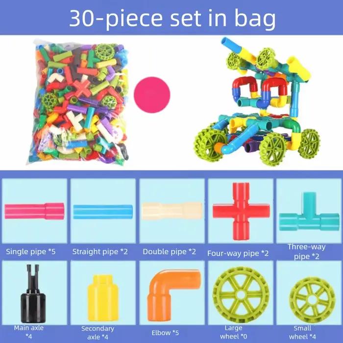 Blocs de Construction de tuyaux d'eau, bricolage, conception d'assemblage, tuyaux d'épissure, jouets