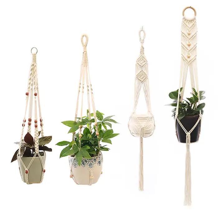 Paniers de suspension de plantes en macramé faits à la main, support de Pots de fleurs, panier de ja