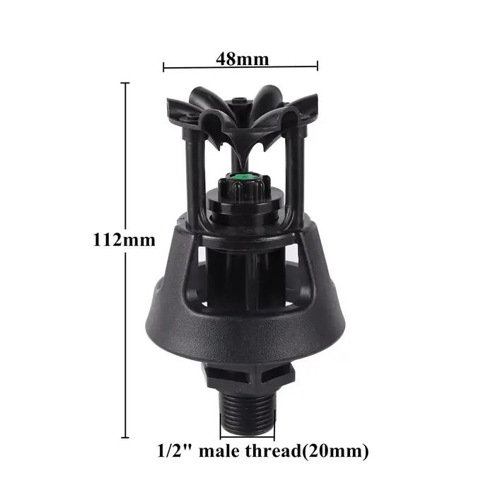 Arroseur pivotant d'irrigation de jardin avec rallonge, buse éloignée à filetage mâle de 1/2 ", pulv
