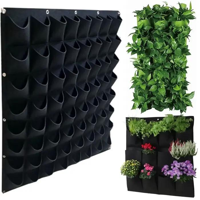 Sac de culture vert à 36/72 poches, sacs de plantation verticaux suspendus au mur, jardin, légumes, 