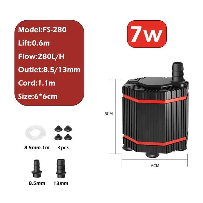 360 °   Pompe submersible pour aquarium, mini filtre de nettoyage, petite pompe d'aspiration de fond