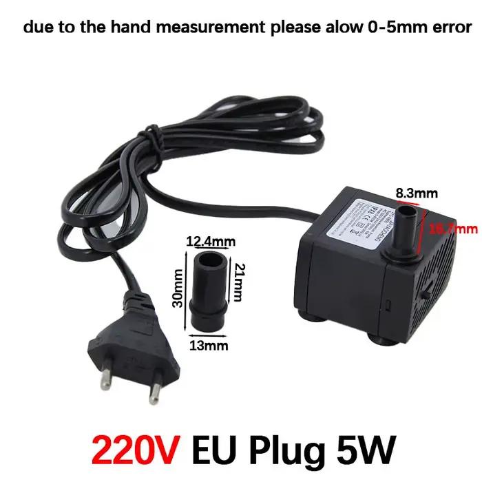 Mini pompe à eau Submersible 5/10/16/25/35/45W, sans balais, filtre EU 220v, pour Aquarium, système 