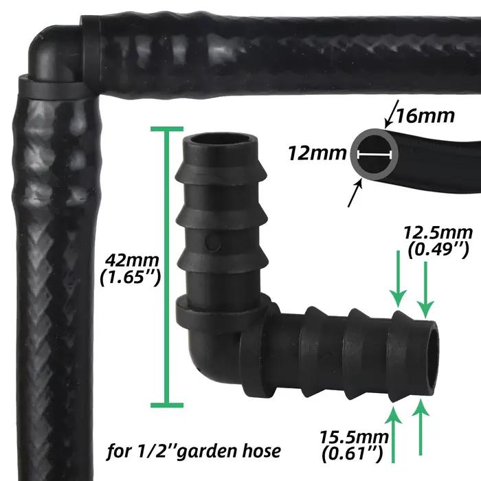10 pièces 16mm tuyau d'irrigation barbe té arrosage connecteur rapide pour système d'égouttage de ja