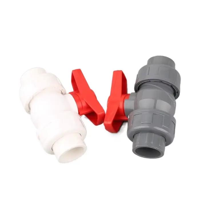 1pc PVC Union robinet à tournant sphérique 20 25 32 40 50mm tuyau d'eau robinet à tournant sphérique
