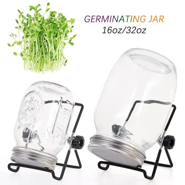 Pots de germination avec écran, kit de germes de légumes, kit Lauren, pot maçon à large bouche, kit 