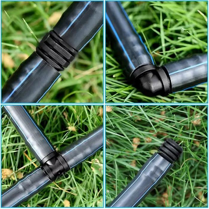 Deux raccords de tuyauterie en PE de 16 mm raccord de tuyauterie d'irrigation au goutte - à - goutte