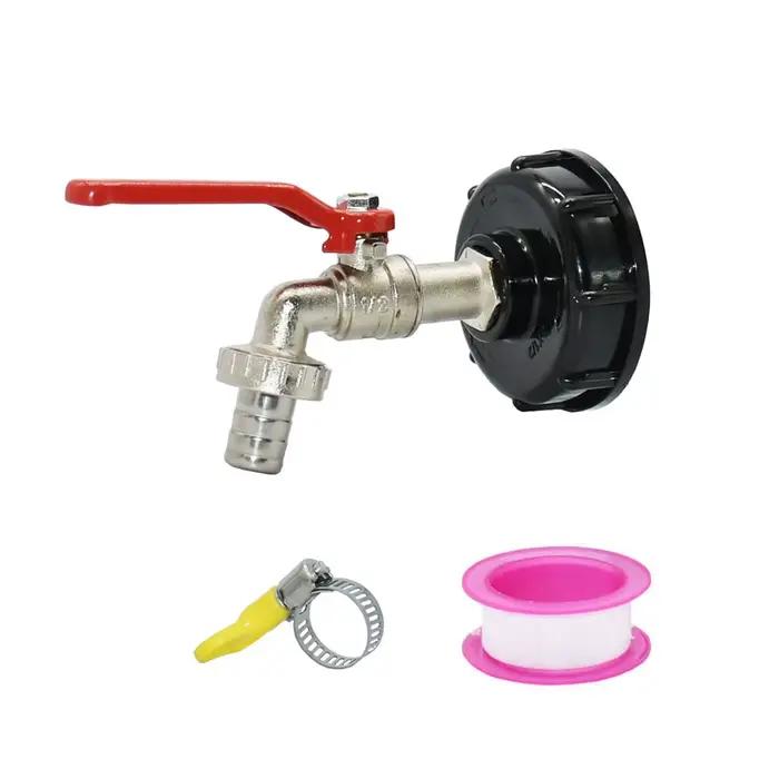 Adaptateur de robinet de réservoir IBC, filetage S60X6, tuyau d'arrosage de 15mm, robinet à connexio