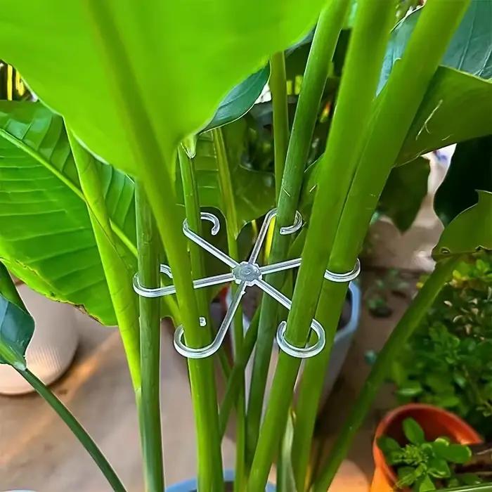 Support pour plantes suspendues, 4 pièces, poteau de Support Anti-renversement, crochets en plastiqu