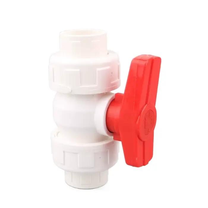1pc PVC Union robinet à tournant sphérique 20 25 32 40 50mm tuyau d'eau robinet à tournant sphérique