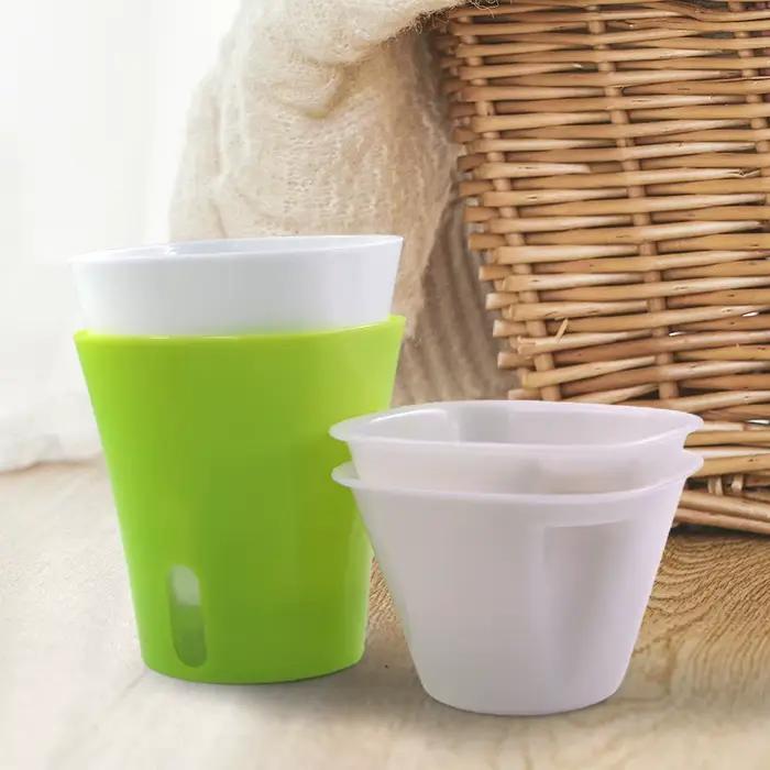 Pot de fleur d'arrosage automatique, récipient en plastique Lauren avec trou de proximité, pots de p