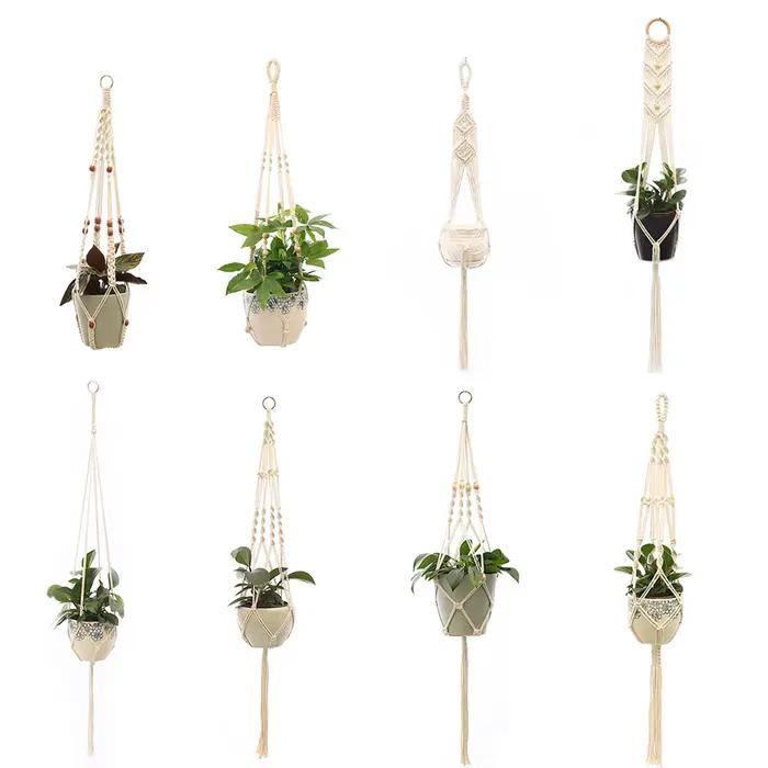 Paniers de suspension de plantes en macramé faits à la main, support de Pots de fleurs, panier de ja