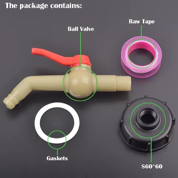 Filtre-presse de robinet de réservoir de jardin S60X6 IBC adaptateur de boîte à eau allonger la vann