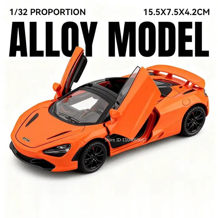 Modèle miniature de voiture de sport 720S à l'échelle 1:32, jouet en alliage moulé sous pression, or