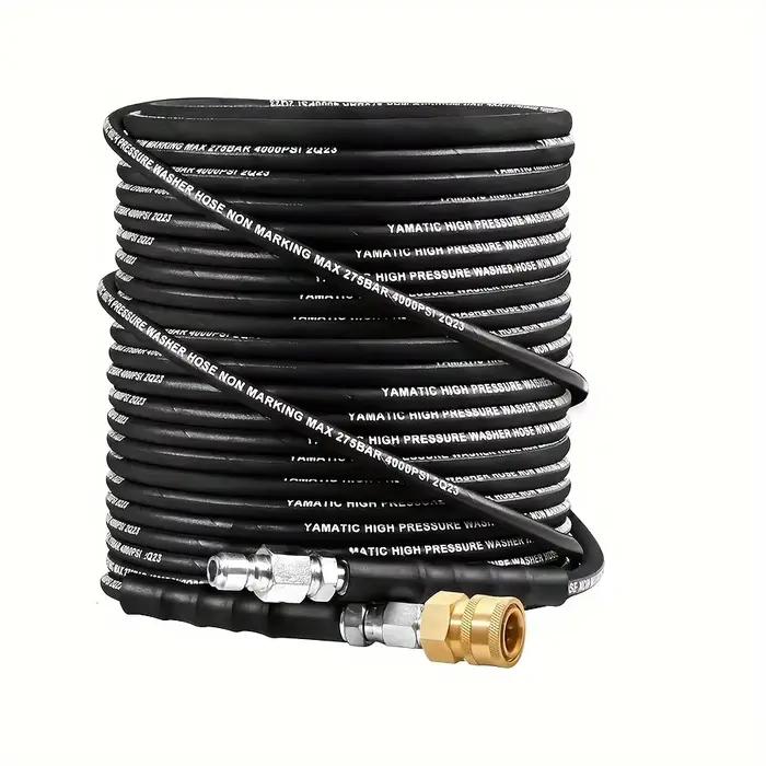 Tuyau de lavage haute pression avec connexion rapide de 3/8 pouces, Compatible avec l'eau chaude et 