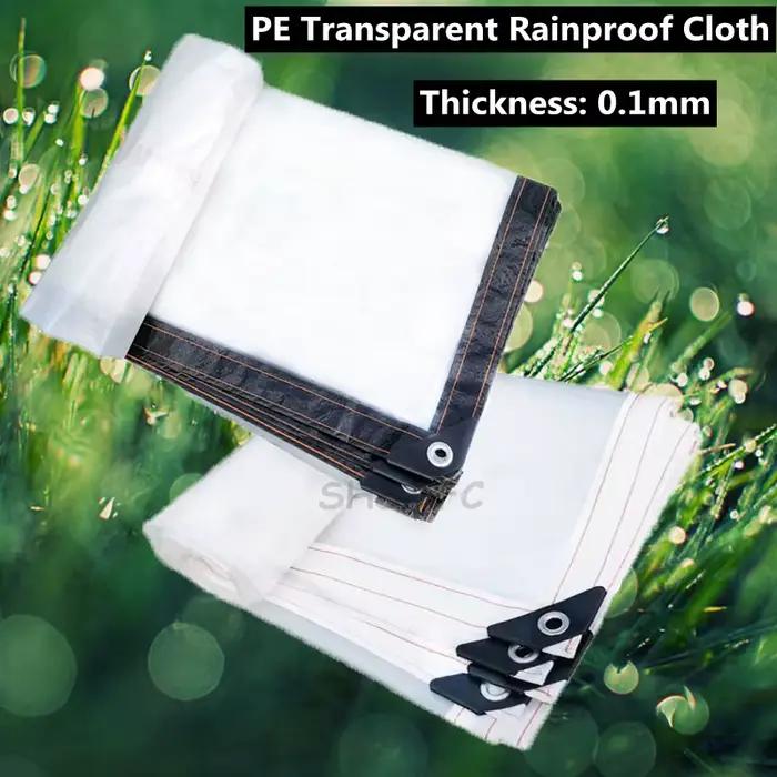 Film PE Transparent imperméable, tissu imperméable pour balcon, jardin, abri étanche pour plantes su