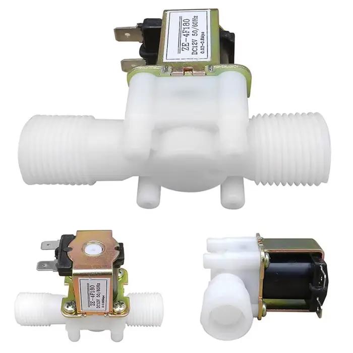 Vanne solénoïde en plastique 1/2 pouce 12V 24V 220V, magnétique, pour machine à laver, distributeur 