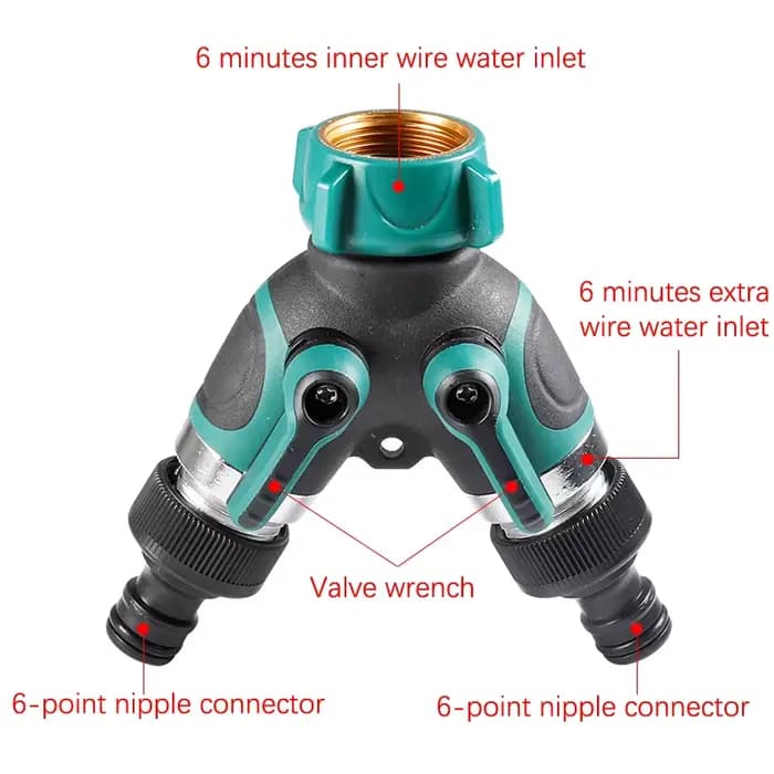Mathiateur de tuyau d'arrosage de type Y, robinet de jardin, distributeur de connecteur, 2 voies, 3/
