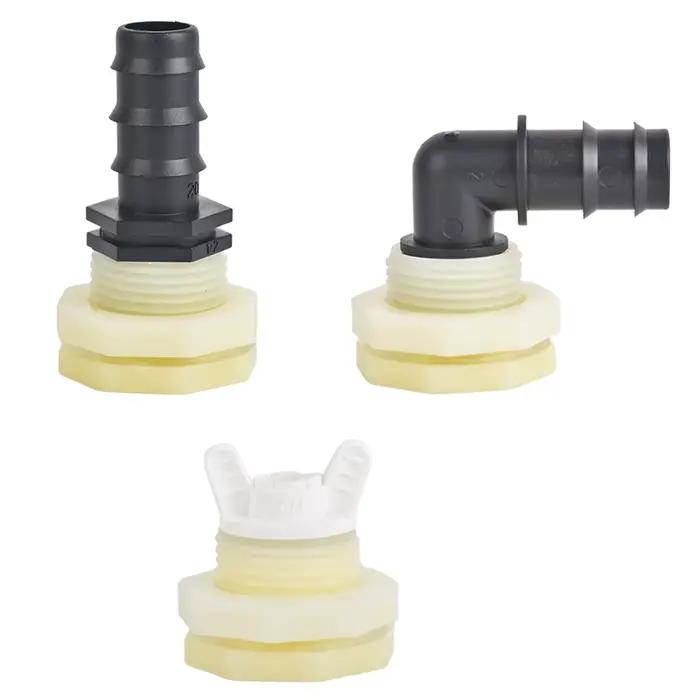 Adaptateur de connecteur de réservoir d'eau en PVC, 1/2 3/4 pouces, raccord avec bouchons, Drainage 