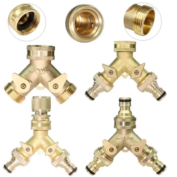 Séparateur en Y en laiton robuste 3/4 ''16mm, connecteur de robinet à double sortie BSP/NPT adaptate